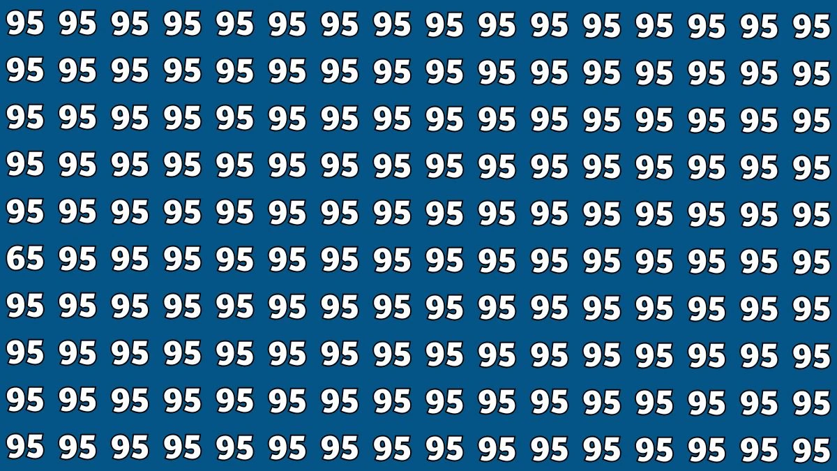 Optical Illusion: Within 8 Seconds Spot The Number 65 among 95