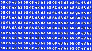 Optical Illusion: Within 8 Seconds Spot The Number 86 and 98 among 68