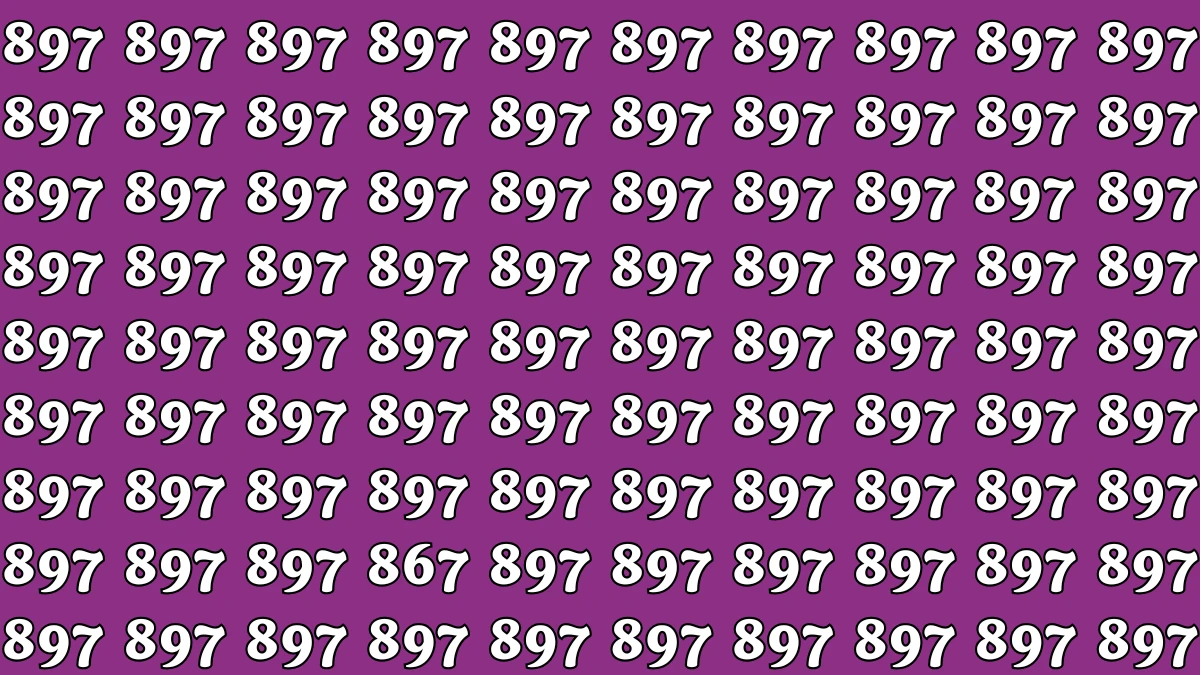 Optical Illusion: Within 8 Seconds Spot The Number 867 among 897