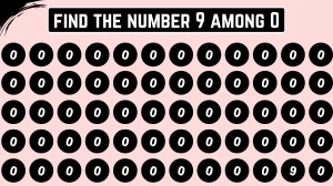 Optical Illusion: Within 9 Seconds Spot The Number 9 among 0