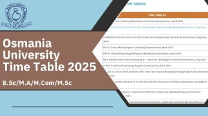 Osmania University Time Table 2025 Announced @ ouexams.in Details Here