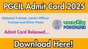 PGCIL Diploma Trainee, Junior Officer Trainee and Other Posts Admit Card 2025 OUT powergrid.in PGCIL Diploma Trainee, Junior Officer Trainee and Other Posts Admit Card 2025 OUT powergrid.in