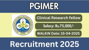 PGIMER Clinical Research fellow Recruitment 2025 – Walk in