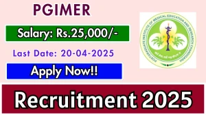 PGIMER Field Supervisor Recruitment 2025 - Apply Offline for 2 Posts
