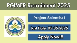 PGIMER Project Scientist I Recruitment 2025 - Apply Offline for 01 Posts Before May 05