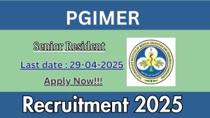 PGIMER Senior Resident Recruitment 2025 - Apply Offline for 01 Posts Before April 29
