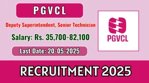 PGVCL Recruitment 2025 - Apply Online for 28 Deputy Superintendent, Senior Technician Posts Before May 20 PGVCL Recruitment 2025 - Apply Online for 28 Deputy Superintendent, Senior Technician Posts Before May 20