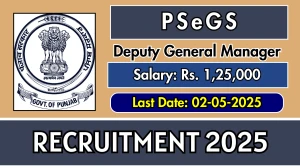 PSeGS Deputy General Manager Recruitment 2025 - Apply Online for 01 Posts Before May 02 PSeGS Deputy General Manager Recruitment 2025 - Apply Online for 01 Posts Before May 02