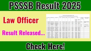 PSSSB Law Officer Final Result 2025 Out at sssb.punjab.gov.in, Direct Link to Download Result PDF Here