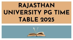 Rajasthan University PG Time Table 2025 Out For M.A and M.Sc at uniraj.ac.in Check Time Table Here