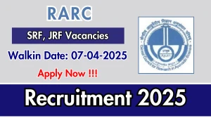 RARC Agartala Recruitment 2025 – Walk in for Senior Research Fellow, Junior Research Fellow Posts RARC Agartala Recruitment 2025 – Walk in for Senior Research Fellow, Junior Research Fellow Posts