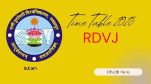 RDVJ Time Table 2025 Announced @ rdunijbpin.org Details Here