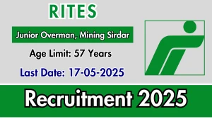 RITES GGM Recruitment 2025 - Apply Offline for 03 Group General Manager Posts RITES GGM Recruitment 2025 - Apply Offline for 03 Group General Manager Posts