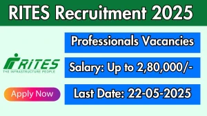 RITES Professionals Recruitment 2025 - Apply Online for 1 Posts