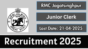 RMC Jagatsinghpur Junior Clerk Recruitment 2025 - Apply Offline for 01 Posts