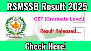 RSMSSB CET (Graduate Level) Result 2025 Out at rsmssb.rajasthan.gov.in, Direct Link to Download Result PDF Here