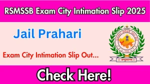 RSMSSB Jail Prahari Exam City Intimation Slip 2025 OUT RSMSSB Jail Prahari Exam City Intimation Slip 2025 OUT