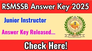 RSMSSB Junior Instructor Answer Key 2025 Out rsmssb.rajasthan.gov.in Download Junior Instructor (Draftsman Civil)  Answer Key Here