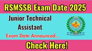 RSMSSB Junior Technical Assistant Exam Date 2025 Announced at rssb.rajasthan.gov.in Exam details here