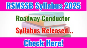 RSMSSB Rajasthan Roadway Conductor Syllabus 2025 and Exam Pattern Download PDF