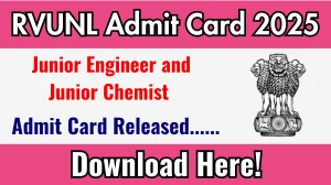 RVUNL Junior Engineer and Junior Chemist Admit Card 2025 OUT energy.rajasthan.gov.in RVUNL Junior Engineer and Junior Chemist Admit Card 2025 OUT energy.rajasthan.gov.in