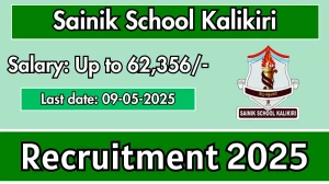 Sainik School Kalikiri Recruitment 2025 - Apply Offline for 2 PGT, Art cum Craft Teacher Posts