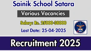 Sainik School Satara Recruitment 2025 - Apply Offline for TGT, Ward Boy and More Posts Sainik School Satara Recruitment 2025 - Apply Offline for TGT, Ward Boy and More Posts