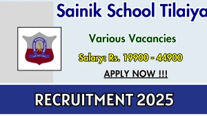 Sainik School Tilaiya Recruitment 2025 - Apply Offline for 07 TGT, Ward Boy, More Posts Before May 19 Sainik School Tilaiya Recruitment 2025 - Apply Offline for 07 TGT, Ward Boy, More Posts Before May 19