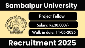 Sambalpur University Project Fellow Recruitment 2025 – Walk in