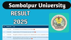 Sambalpur University Result 2025 Released at suniv.ac.in Direct Link to Download Doctor of Philosophy Result