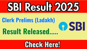 SBI Clerk Prelims Result 2025 Out for Ladakh at sbi.co.in, Direct Link to Download Result PDF Here