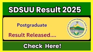 SDSUU Result 2025 Released at sdsuv.ac.in Direct Link to Download Odd Semester Result