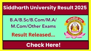 Siddharth University Result 2025 Released at suksn.in Direct Link to Download UG and PG Courses Result Siddharth University Result 2025 Released at suksn.in Direct Link to Download UG and PG Courses Result