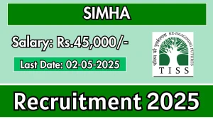 SIMHA Programme Officer Recruitment 2025 - Apply Offline for 1 Posts