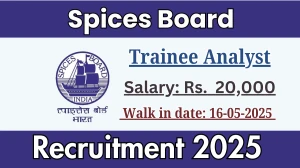 Spices Board Trainee Analyst Recruitment 2025 – Walk in