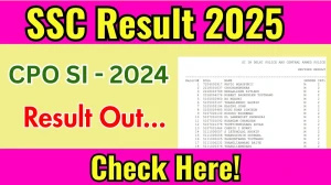 SSC CPO SI Result 2024 Out at ssc.gov.in, Direct Link to Download Result PDF Here