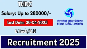 THDC General Manager Recruitment 2025 - Apply Online for 1 General Manager Posts