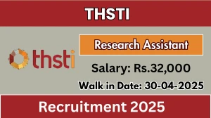 THSTI Research Assistant Recruitment 2025 – Walk in for 01 Posts