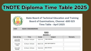 TNDTE Diploma Time Table 2025 Out dte.tn.gov.in Check Time Table Here