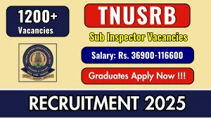 TNUSRB SI Recruitment 2025 - Apply Online for 1299 Sub Inspector Posts