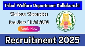 Tribal Welfare Department Kallakurichi Recruitment 2025 - Apply Offline for 29 Technical Assistant, MIS Assistant and Other Posts Before April 11