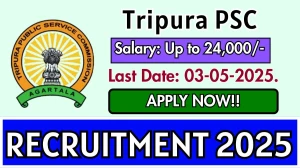 Tripura PSC Sub Inspector Recruitment 2025 - Apply Online for 39 Posts