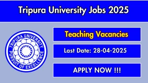 Tripura University Assistant and Associate Professor Recruitment 2025 - Apply Online for 07 Posts Before April 18 Tripura University Assistant and Associate Professor Recruitment 2025 - Apply Online for 07 Posts Before April 18