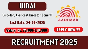 UIDAI Recruitment 2025 - Apply Offline for 04 Director, Assistant Director General Posts Before June 24 UIDAI Recruitment 2025 - Apply Offline for 04 Director, Assistant Director General Posts Before June 24