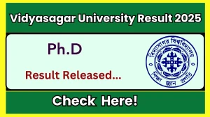 Vidyasagar University Result 2025 Released at vidyasagar.ac.in Direct Link to Download PG Course Result