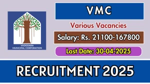 VMC Recruitment 2025 - Apply Online for 07 MO, Training Officer and More Posts Before April 30 VMC Recruitment 2025 - Apply Online for 07 MO, Training Officer and More Posts Before April 30