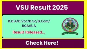 VSU Result 2025 Released at vsu.ac.in Direct Link to Download 1st, 3rd Semester Result