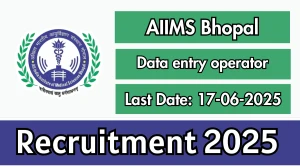 AIIMS Bhopal Data entry operator Recruitment 2025 - Apply Offline