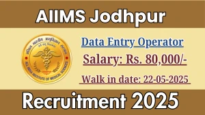 AIIMS Jodhpur Data Entry Operator Recruitment 2025 – Walk in