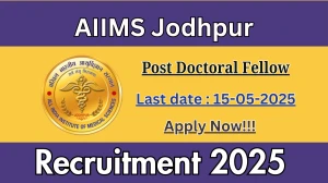AIIMS Jodhpur Post Doctoral Fellow Recruitment 2025 - Apply Offline for 01 Posts Before May 15